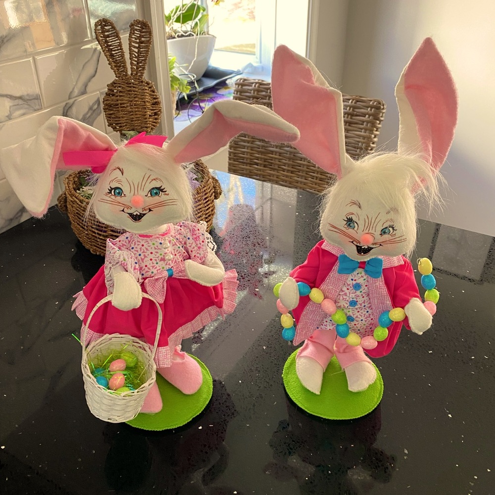 Matching set of 12 Inch 2020 Easter Bunnies Girl and Boy